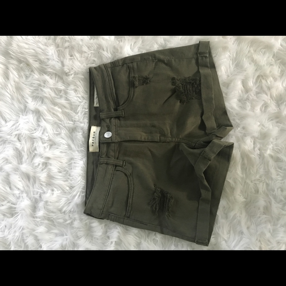 Olive green jean short